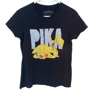 Official Pokémon Pika T-shirt Pikachu Cute Anime Top t-shirt